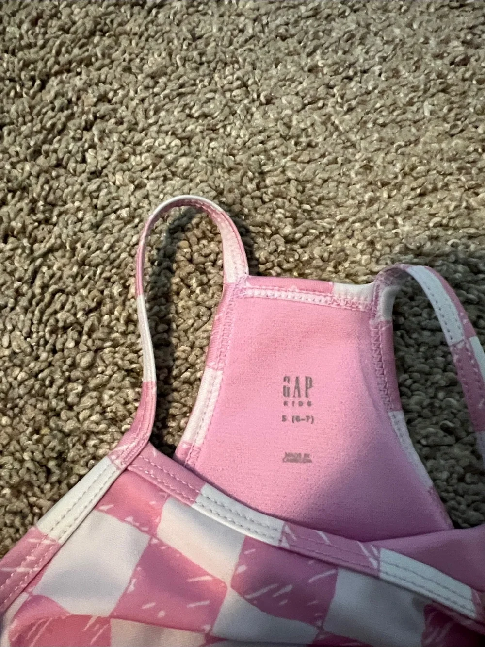 GAP Pink and White Checker Two-Piece Tankini